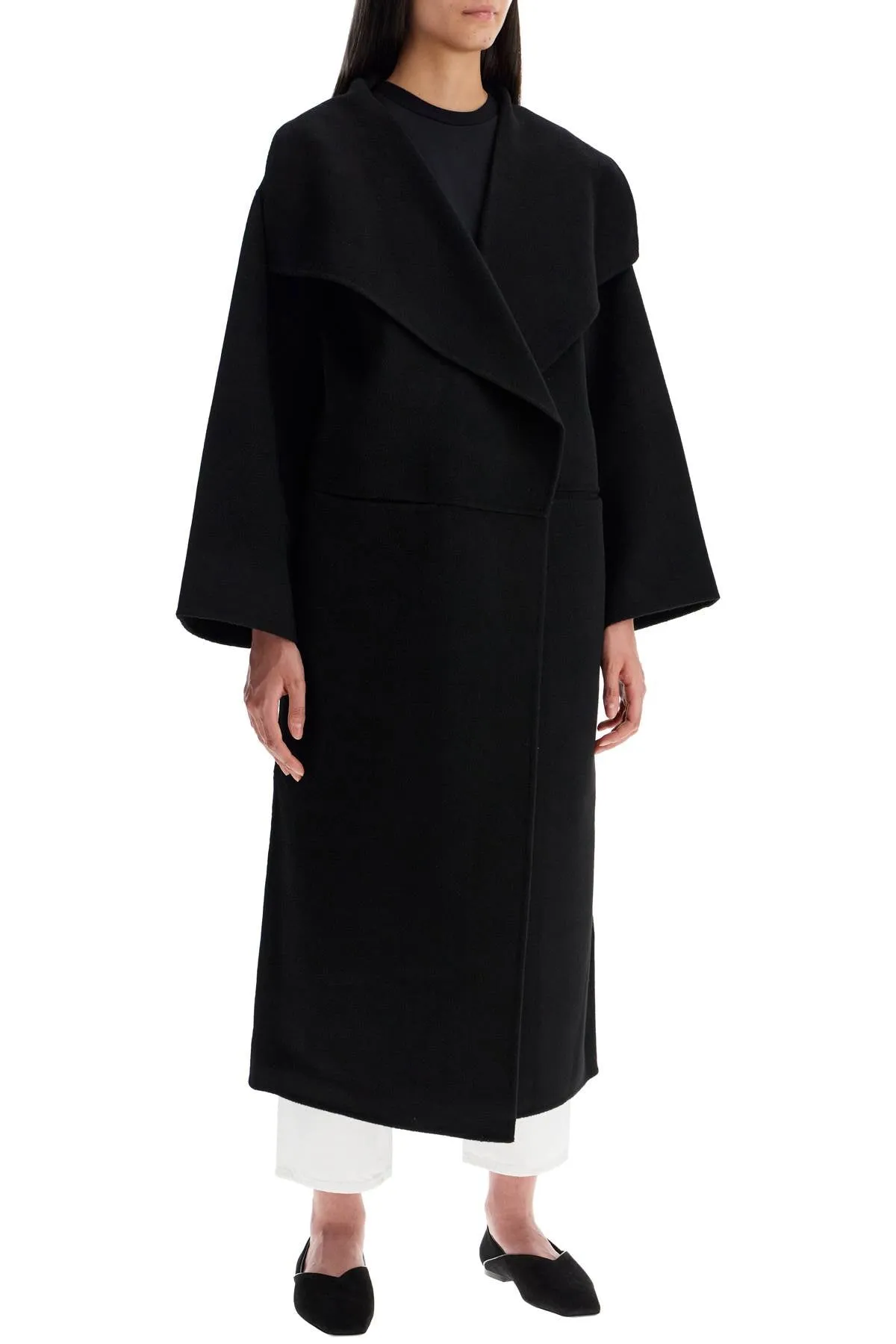 Toteme Signature Wool Cashmere Coat   Black