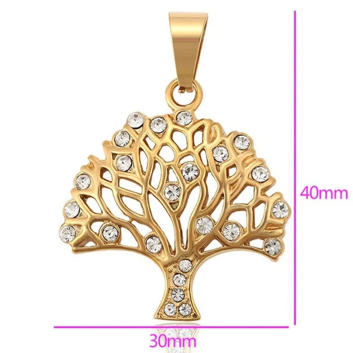 Tree of Life Pendant Necklace 24K Gold plated