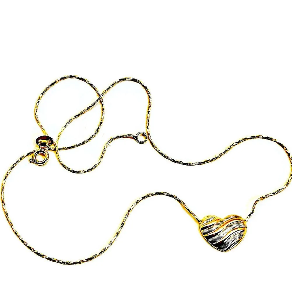 Tri-color heart 18’ l necklace 18kt of gold plated