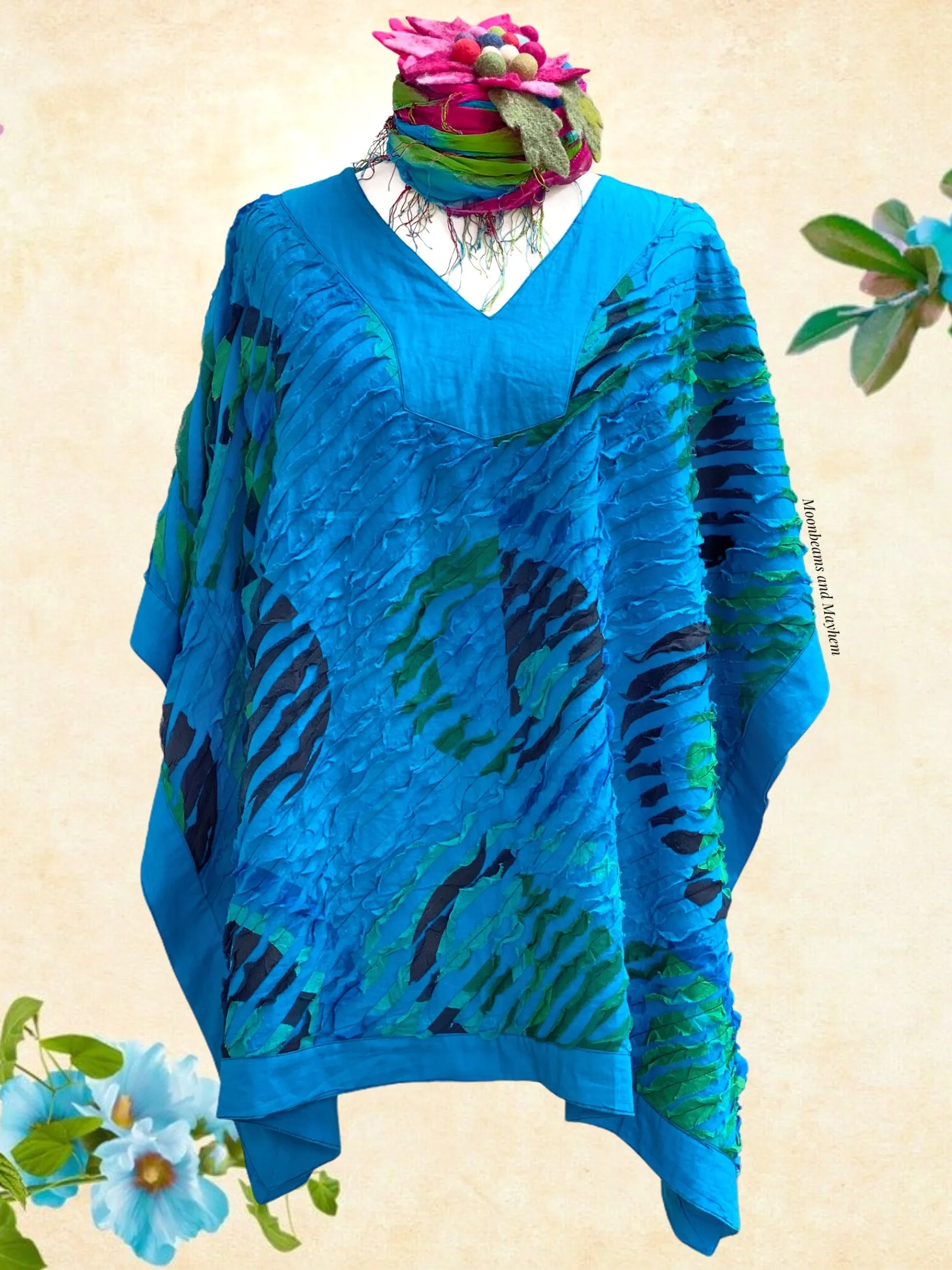 TURQUOISE / BLUE LIBERATION KAFTAN / TOP - PLUS SIZE