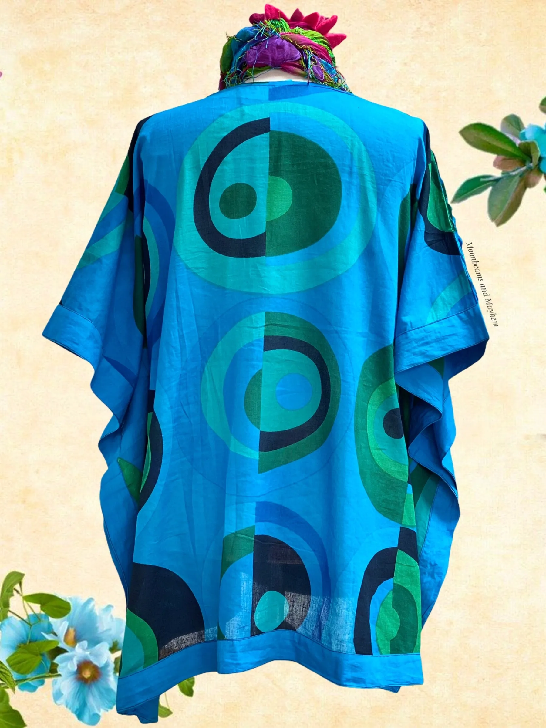 TURQUOISE / BLUE LIBERATION KAFTAN / TOP - PLUS SIZE