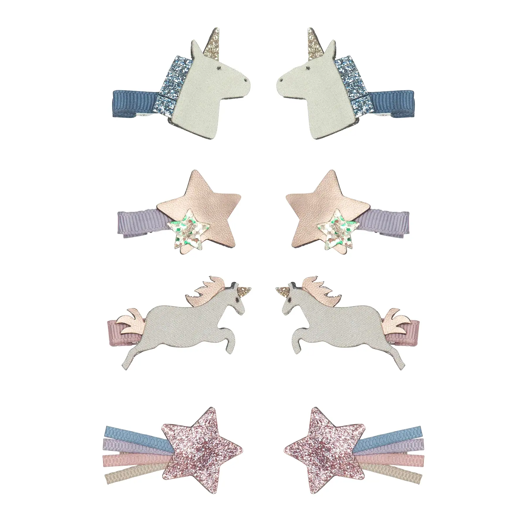 Unicorn and Star Hair Clips - Set of 2