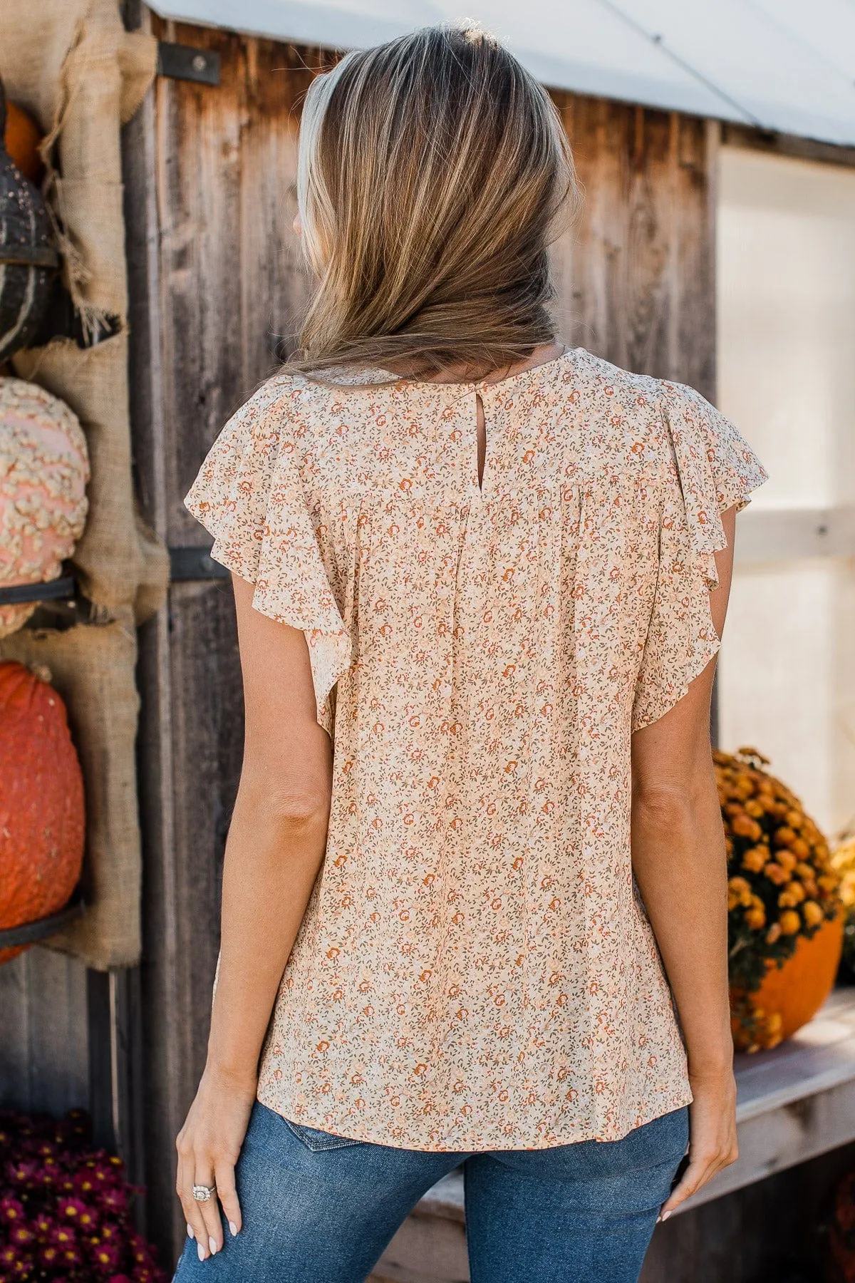 Unlimited Potential Smocked Floral Blouse- Cream