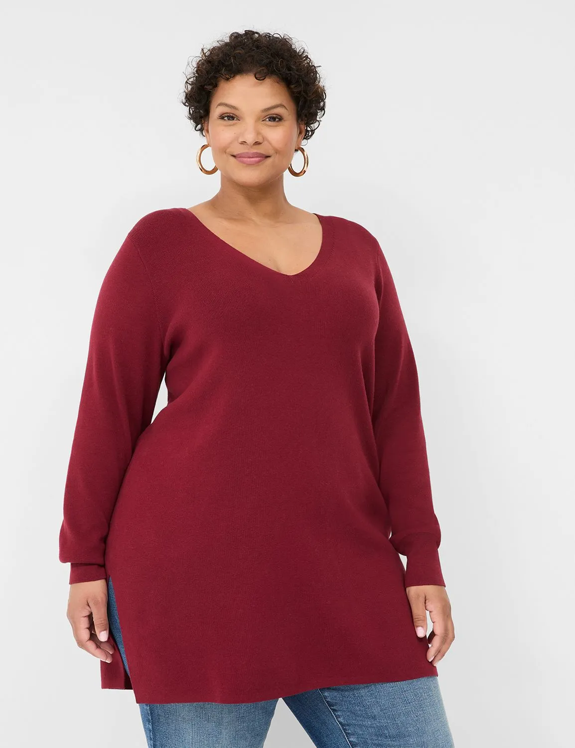 V-Neck Sweater Tunic