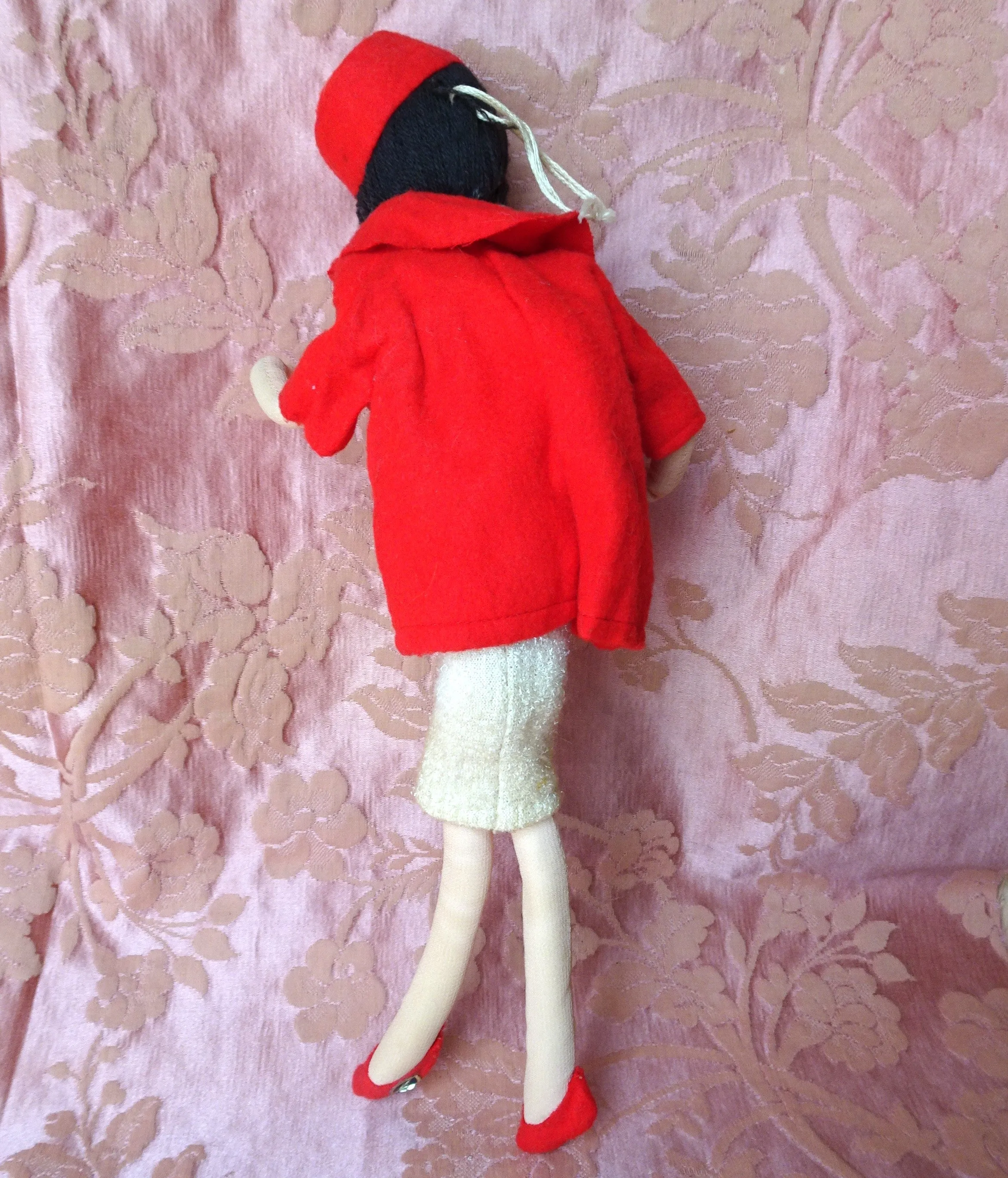 VINTAGE 1960s Japanese Fashion Posable Doll, Kawaii ,Showa, Big Eyes Cloth Doll, Collectible Dolls