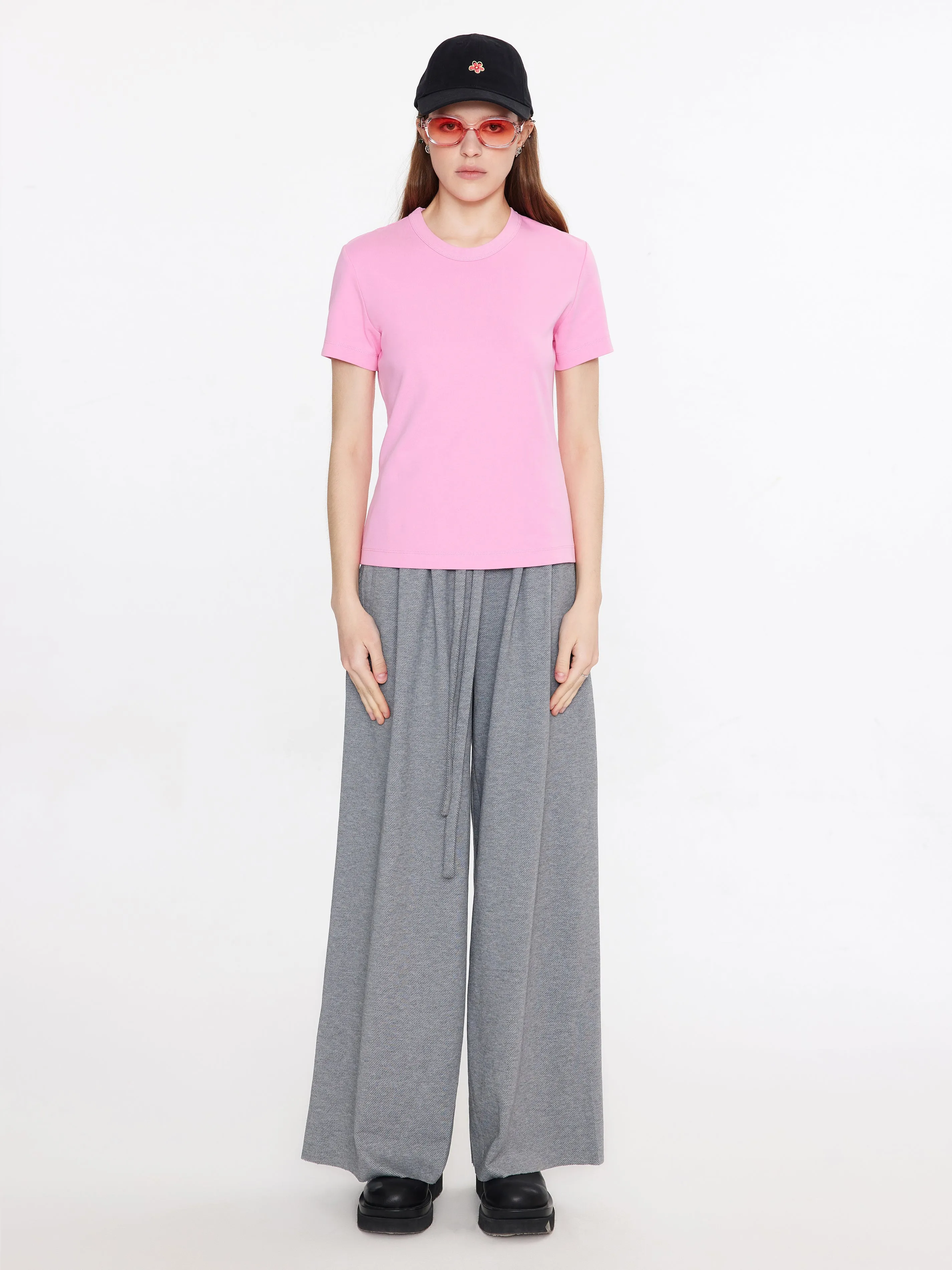 Wide Leg Casual Trousers