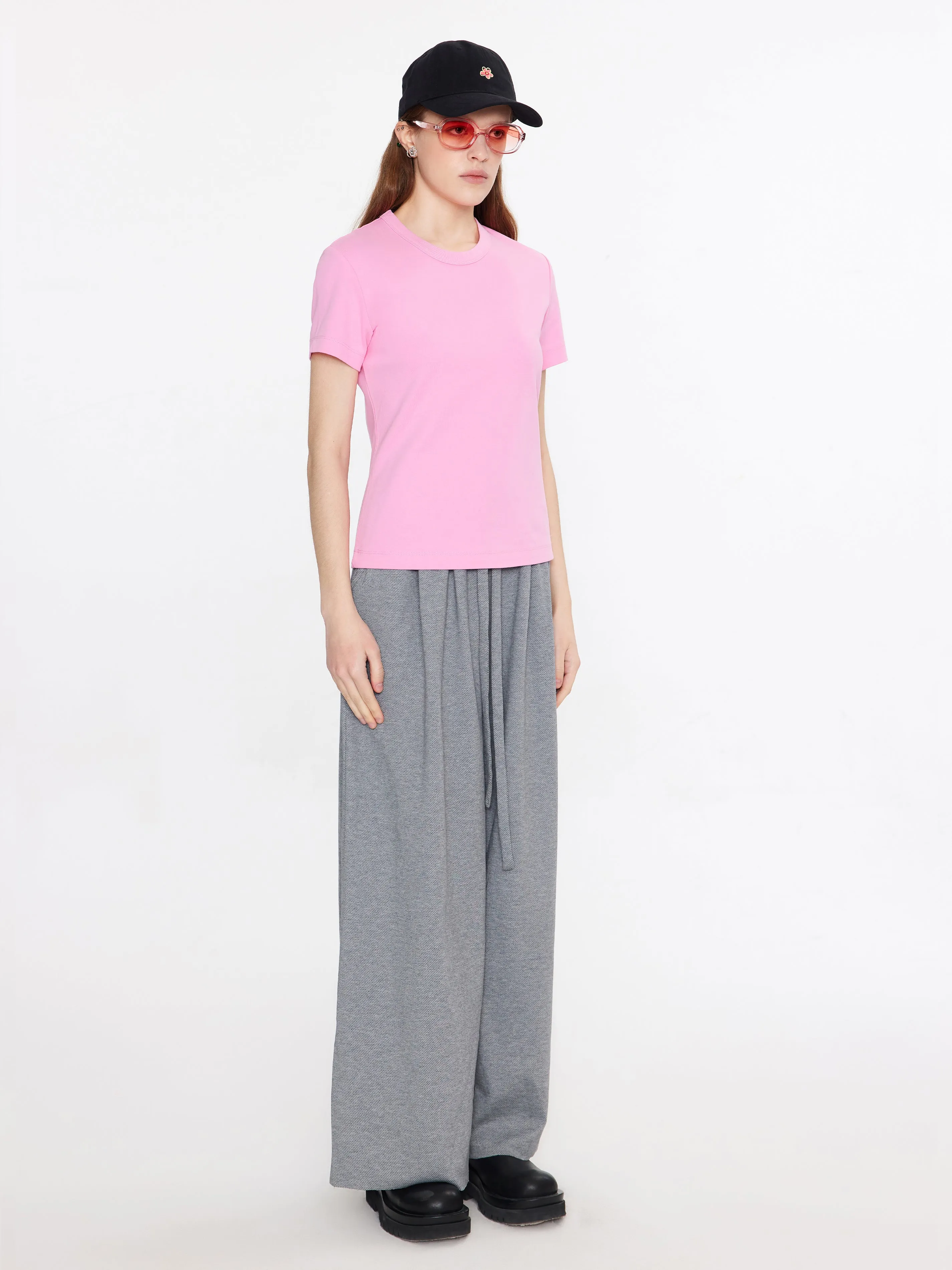 Wide Leg Casual Trousers