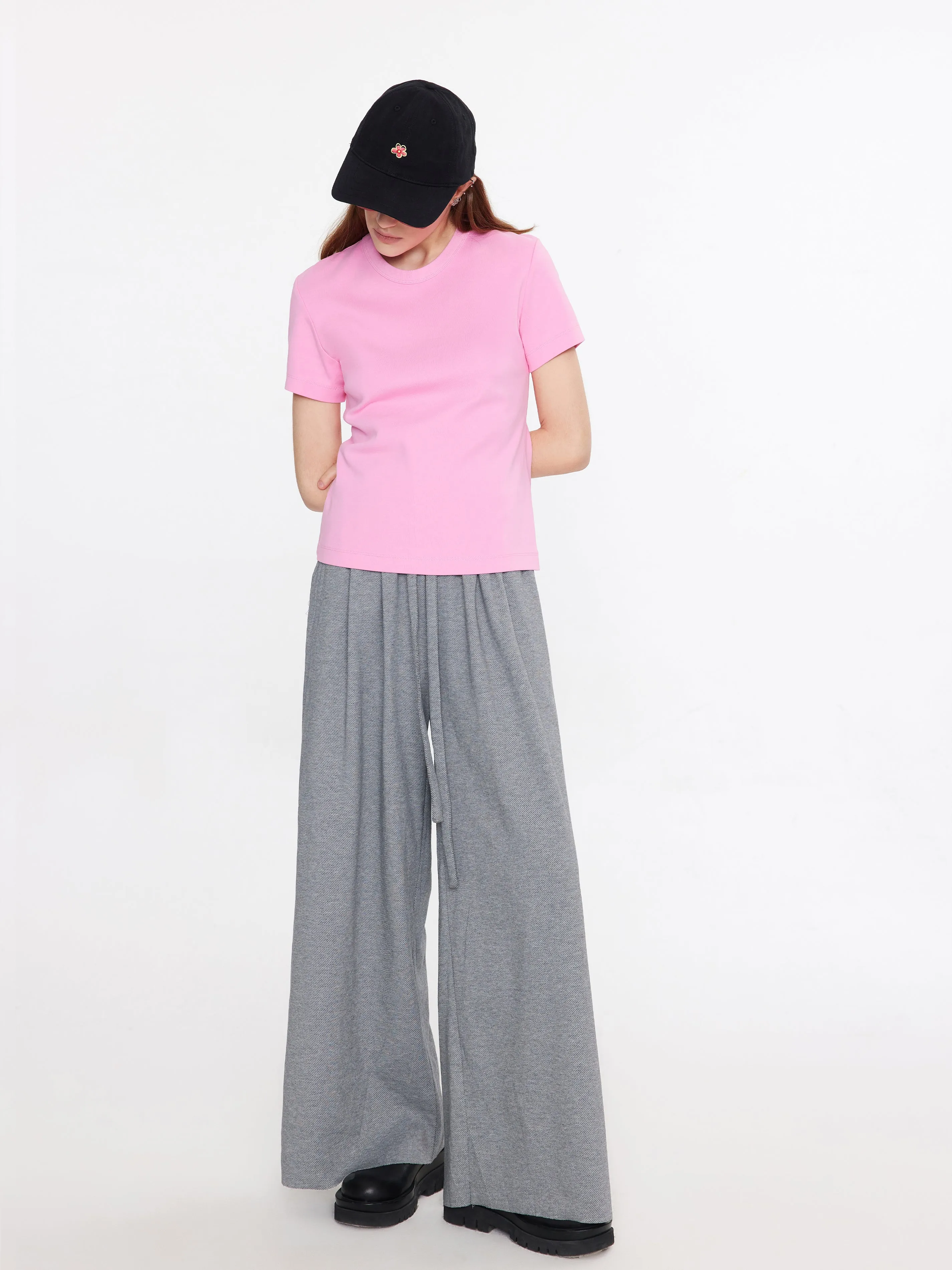 Wide Leg Casual Trousers