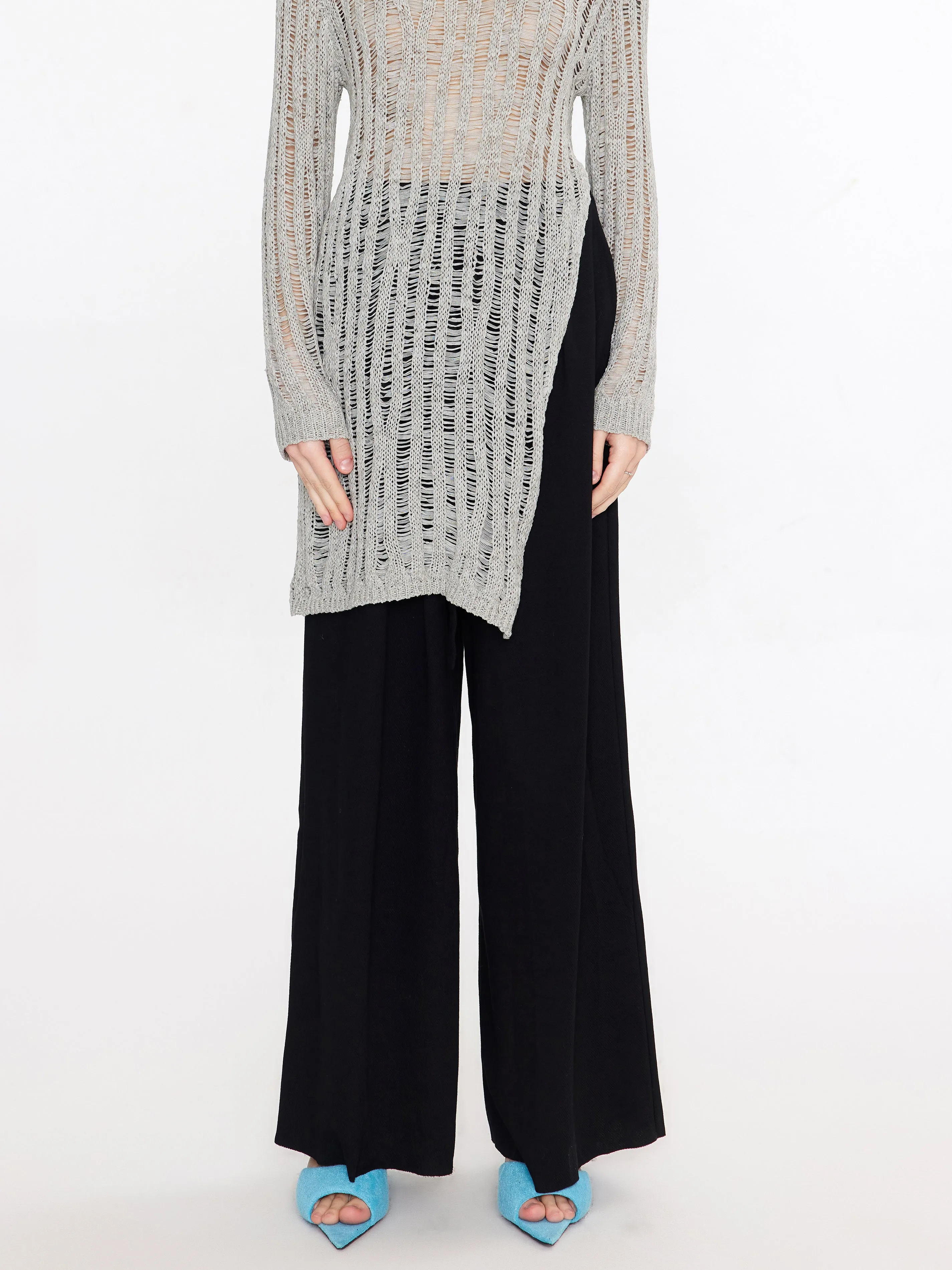 Wide Leg Casual Trousers