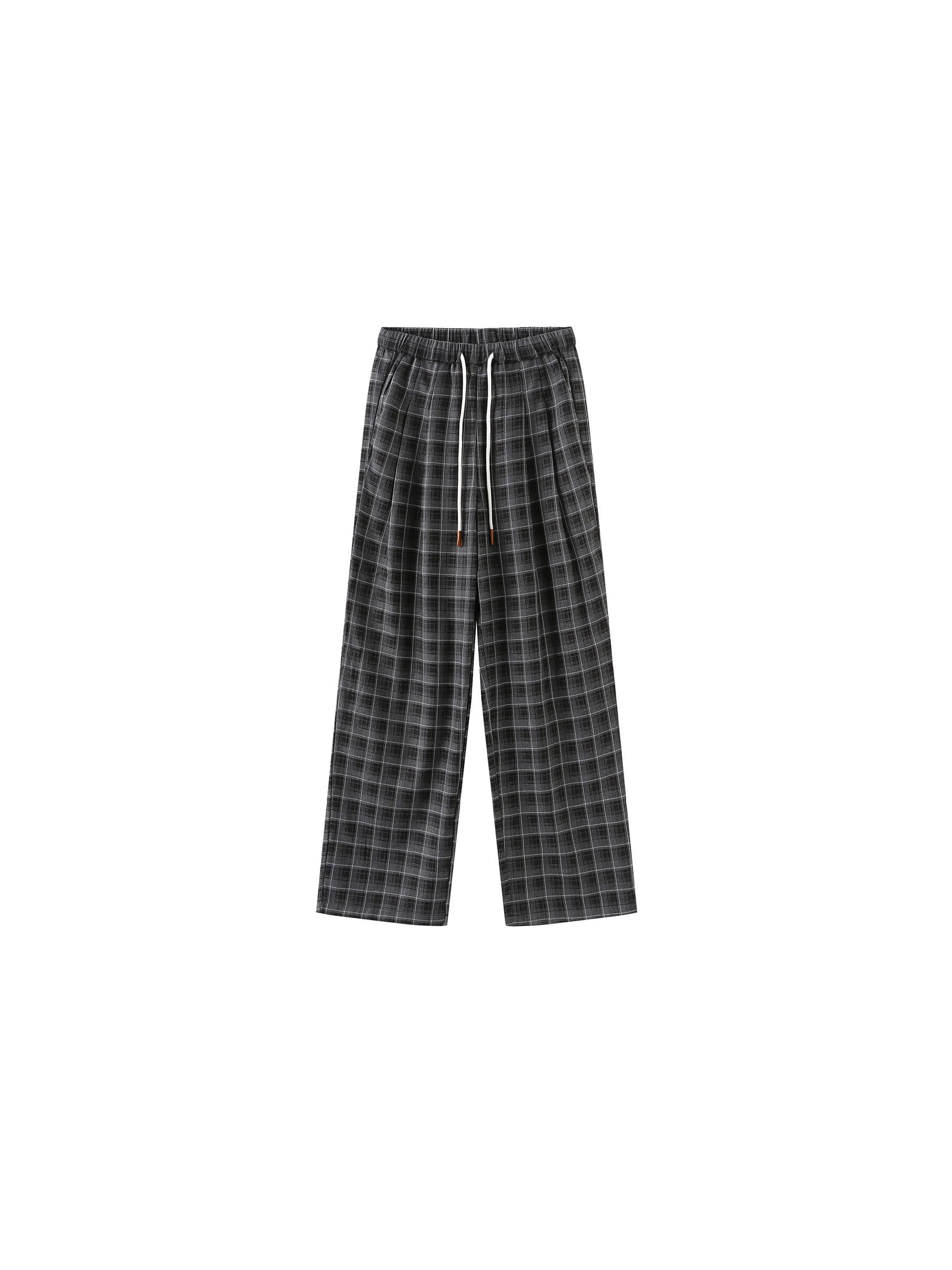 Wide Leg Tartan Casual Trousers