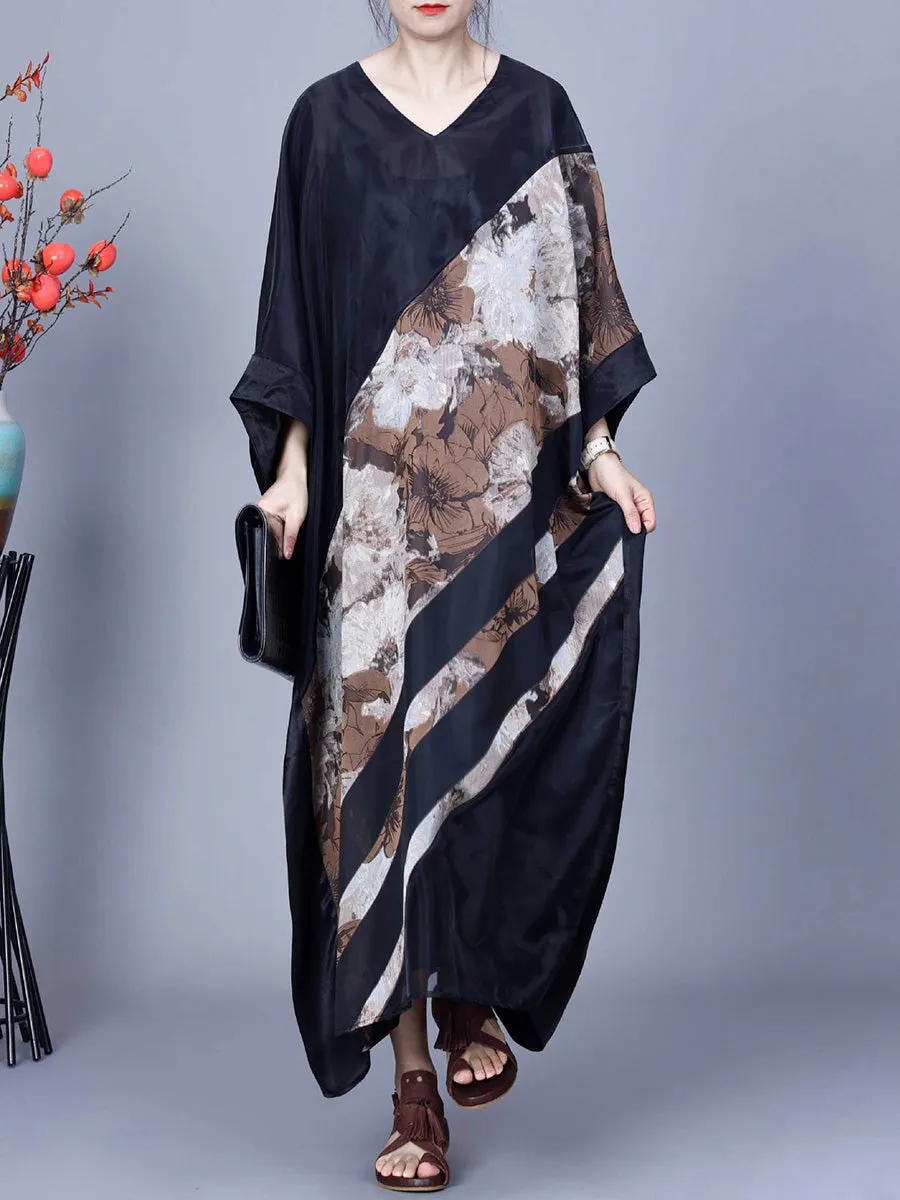 Women Artsy Flower Irregular Spliced Summer Maxi Dress CO1045