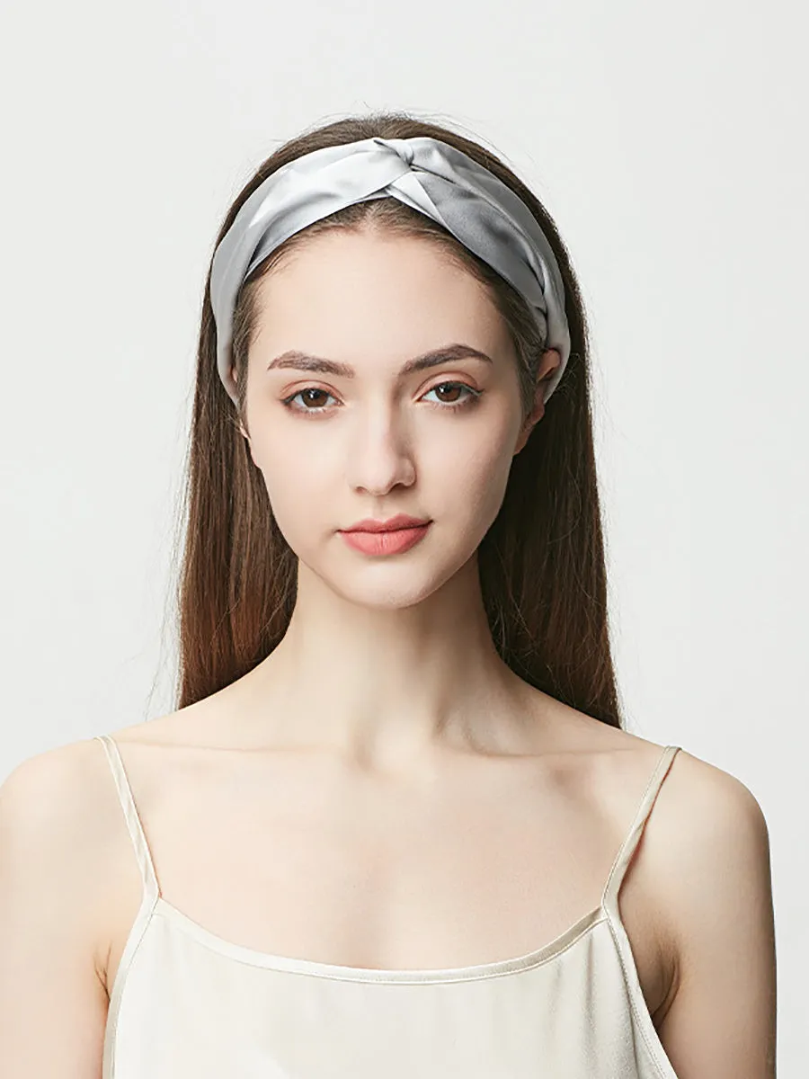 Women Artsy Solid Silk Cross Hair Band SC1057