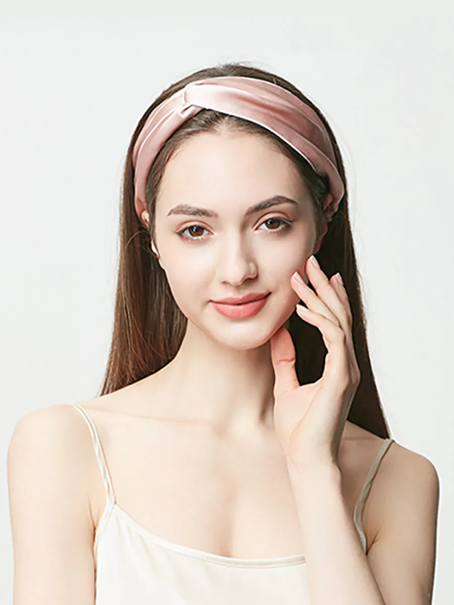 Women Artsy Solid Silk Cross Hair Band SC1057