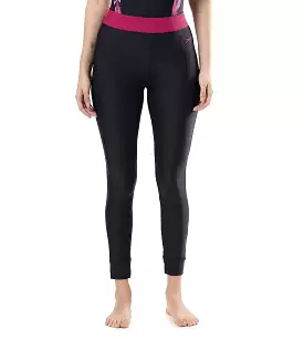 Women's Solid Swim Capri   - True Navy  &  Berry