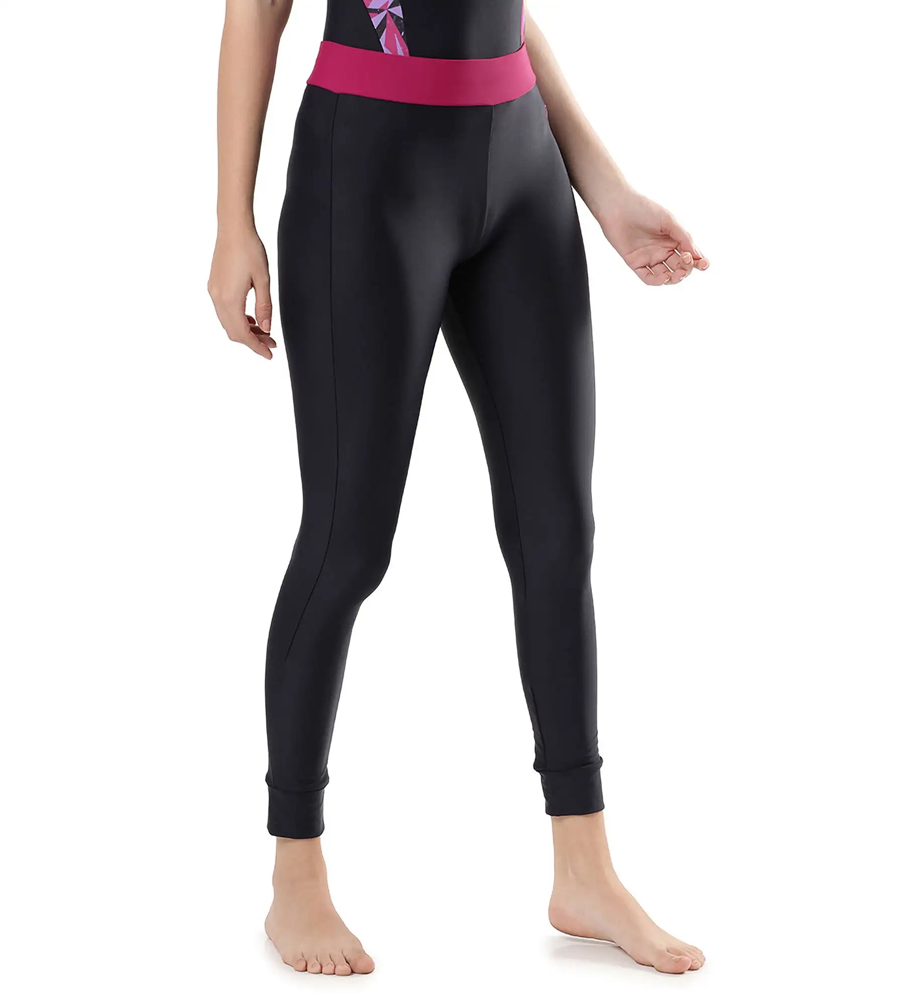 Women's Solid Swim Capri   - True Navy  &  Berry