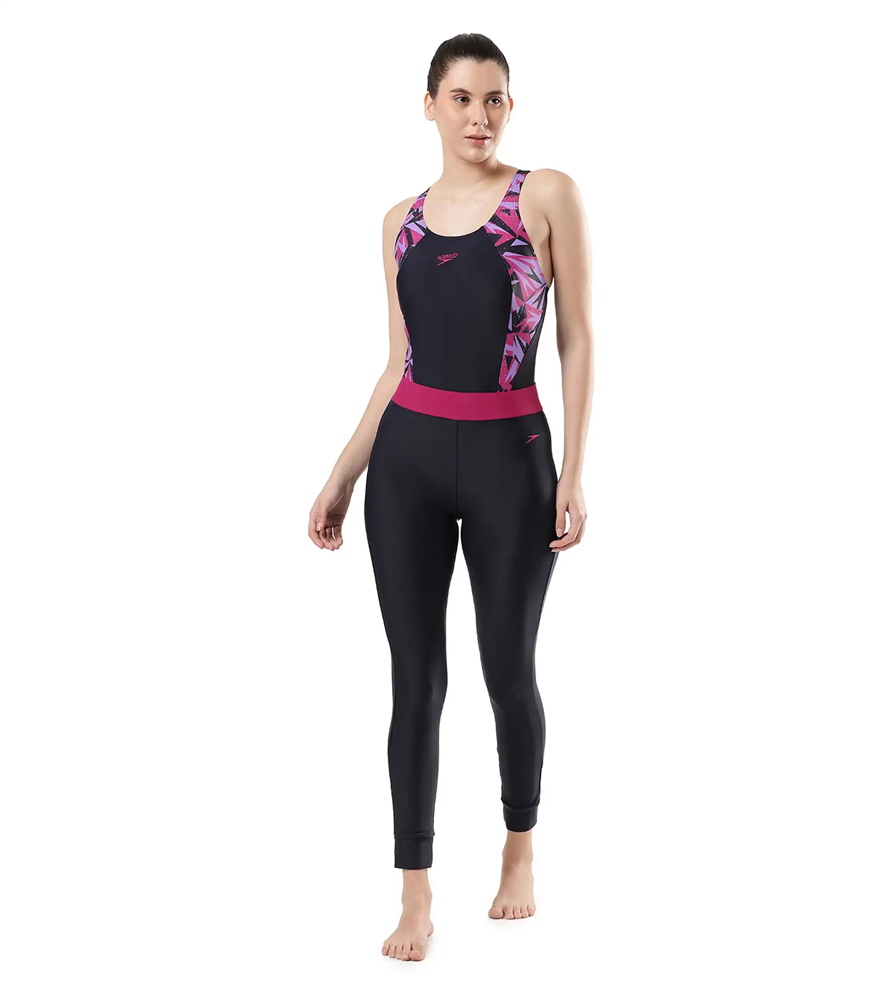 Women's Solid Swim Capri   - True Navy  &  Berry