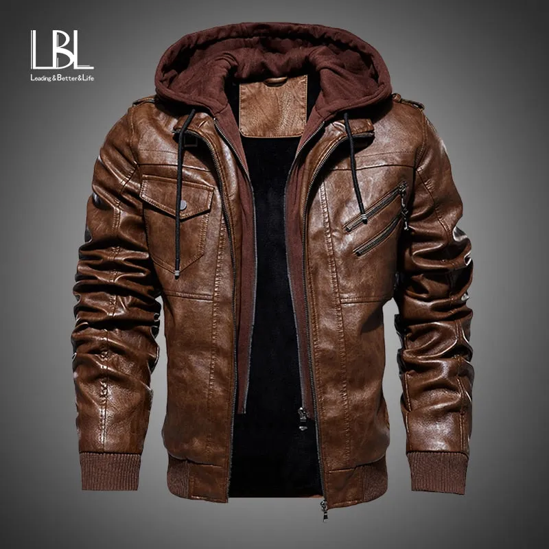 Xituodai Mens Leather Jackets 2020 Winter New Casual Motorcycle PU Jacket Biker Leather Coats European Windbreaker Genuine Leath